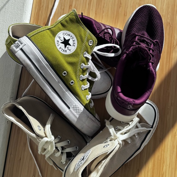Olive Green Converse All Star High-Top Sneakers - Picture 8 of 9